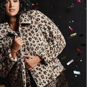 Torrid Leopard Faux Fur zip jacket size 0X